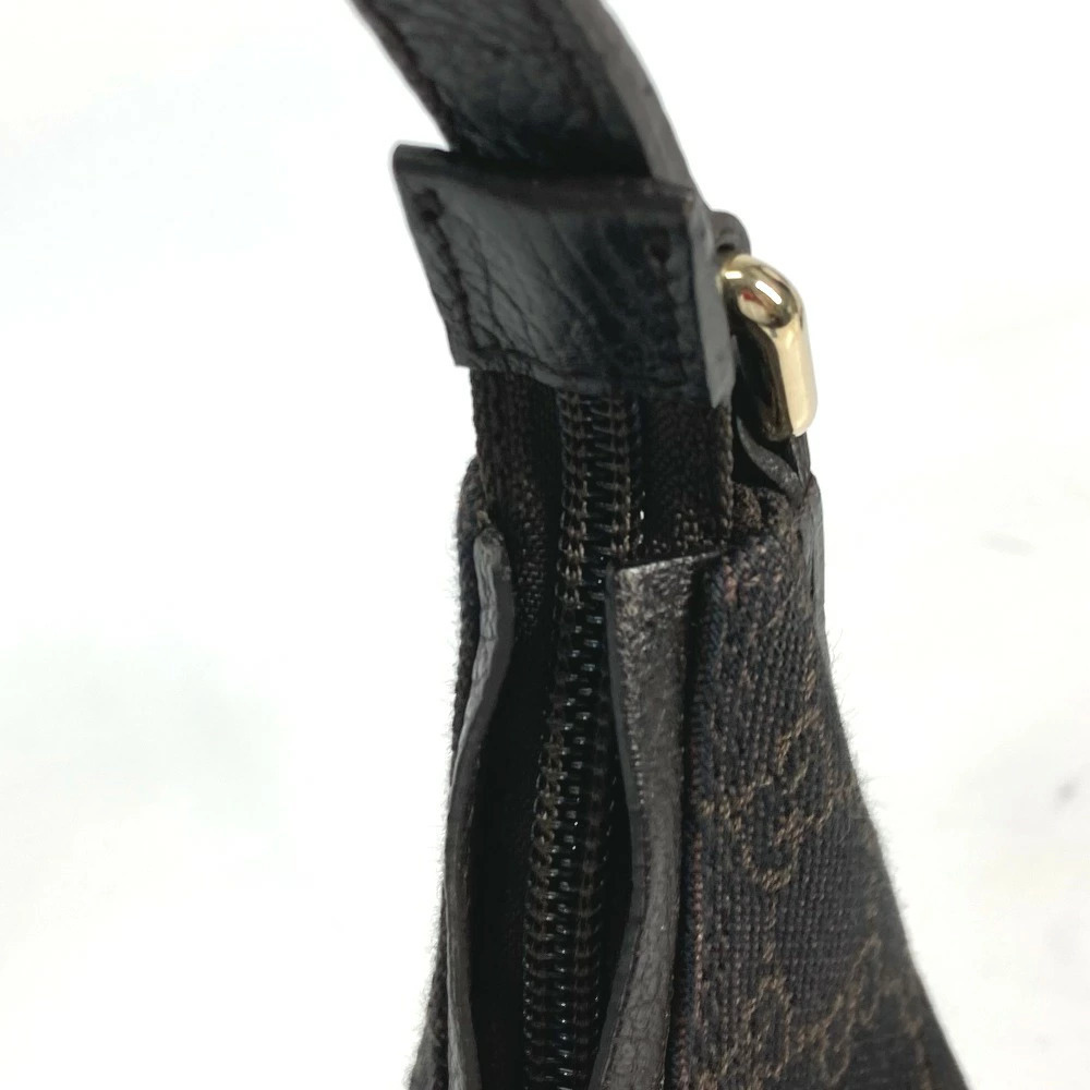 GUCCI GG One Shoulder Hobo Bag Shoulder Canvas Leather Brown - Picture 10 of 15